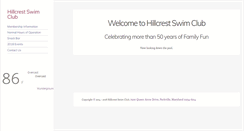 Desktop Screenshot of hillcrestswimclub.com