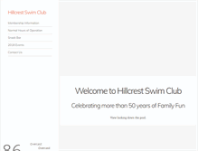Tablet Screenshot of hillcrestswimclub.com
